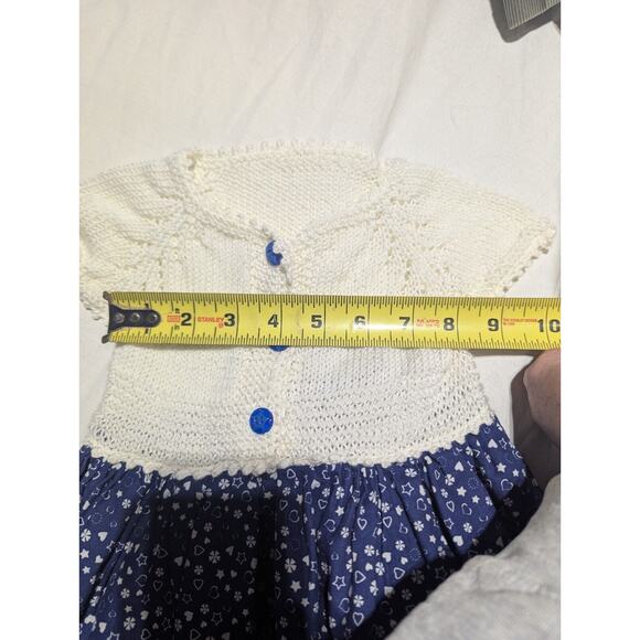 Girls Handmade Fit and Flare Dress Knit bodice lace trim back to school sz 2t - Picture 10 of 10